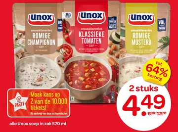 Aanbieding: Unox soep in zak