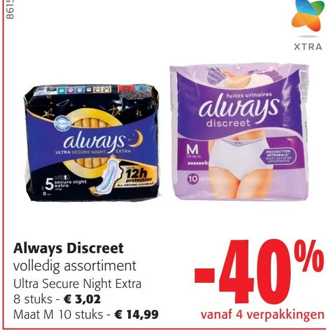 Aanbieding: Always Discreet Ultra Secure Night Extra