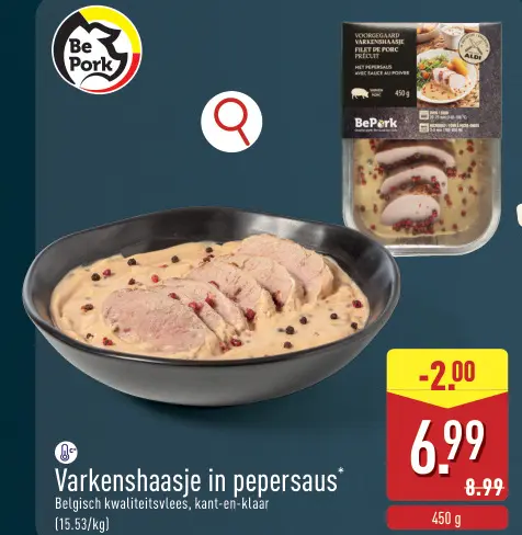 Promotie: Varkenshaasje in pepersaus