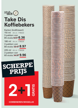 Aanbieding: Take Dis Koffiebekers