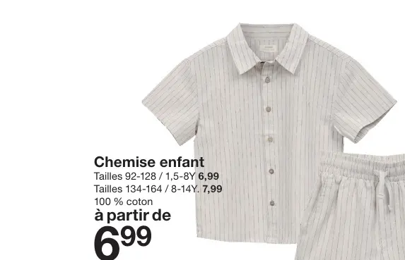 Offre: Chemise enfant