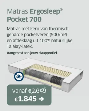Aanbieding: Matras Ergosleep Pocket 700