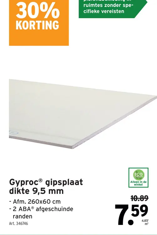 Promotie: Gyproc gipsplaat