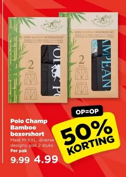 Aanbieding: Polo Champ Bamboo boxershort