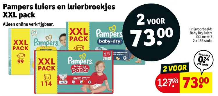 Aanbieding: Luiers en luierbroekjes XXL pack