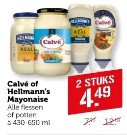 Aanbieding: Calvé of Hellmann's Mayonaise