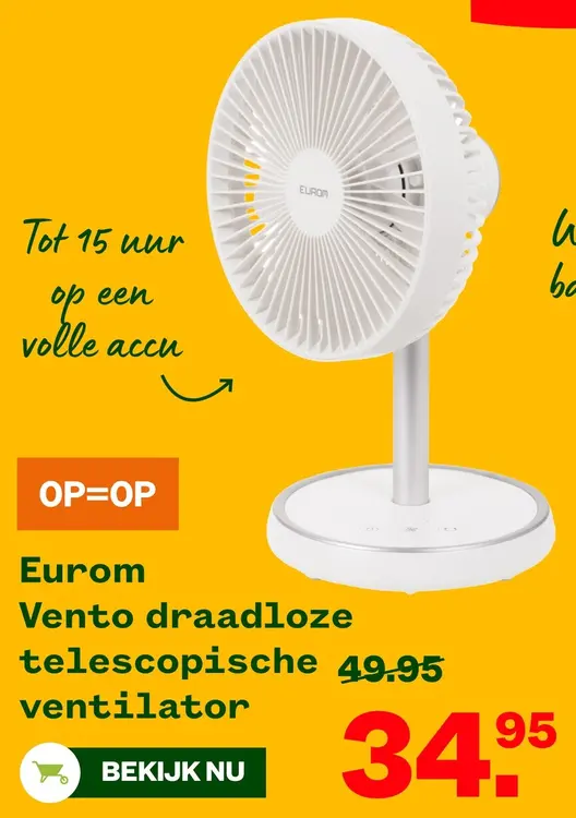 Aanbieding: Vento draadloze telescopische ventilator