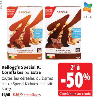 Offre: Special K, Cornflakes ou Extra