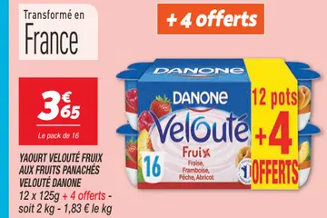 Offre: YAOURT VELOUTÉ FRUIX AUX FRUITS PANACHÉS