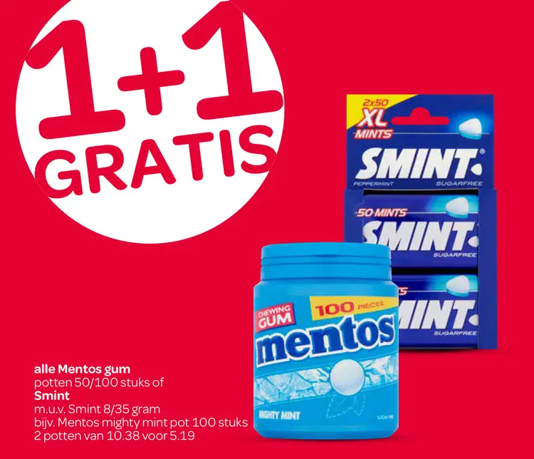 Aanbieding: Mentos gum / Smint