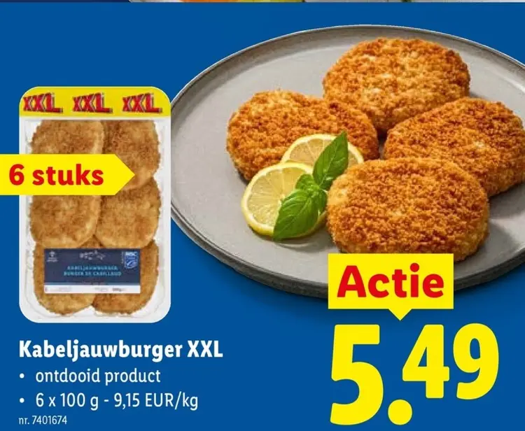 Promotie: Kabeljauwburger XXL