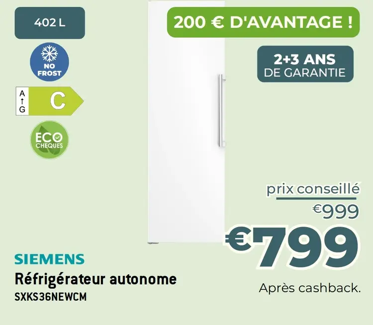 Offre: Réfrigérateur autonome