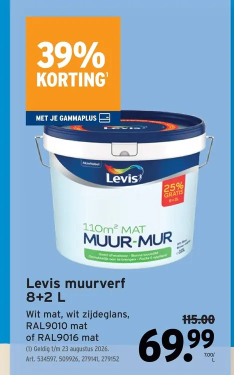Promotie: Levis muurverf