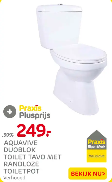 Aanbieding: Duoblok toilet Tavo met randloze toiletpot