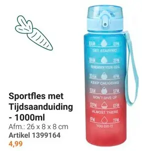Aanbieding: Sportfles met Tijdsaanduiding
