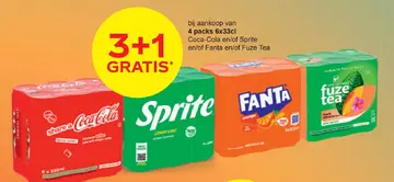 Aanbieding: Coca-Cola, Sprite, Fanta, Fuze Tea