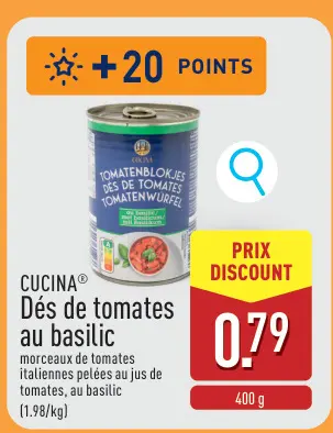 Offre: Dés de tomates au basilic