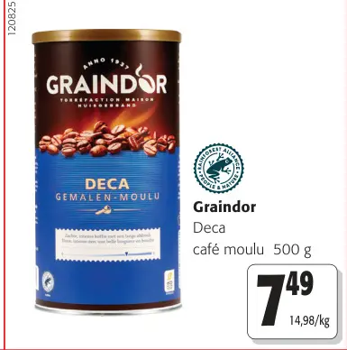 Offre: Graindor Deca café moulu