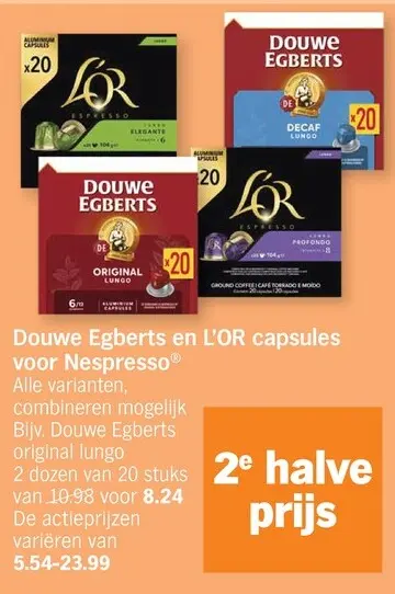 Promotie: Douwe Egberts en L'OR capsules voor Nespresso
