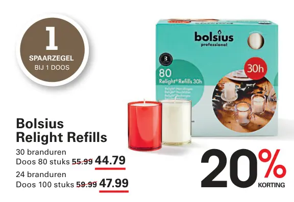 Aanbieding: Bolsius Relight Refills