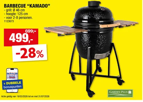 Promotie: Kamado barbecue 46cm zwart