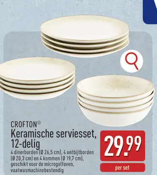 Aanbieding: Keramische serviesset, 12-delig