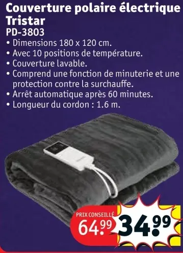 Offre: Couverture polaire électrique