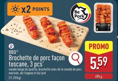 Offre: Brochette de porc façon toscane, 3 pcs
