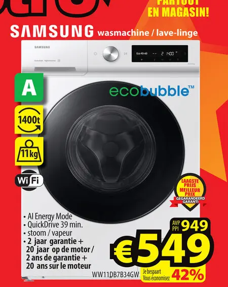 Promotie: wasmachine / lave-linge