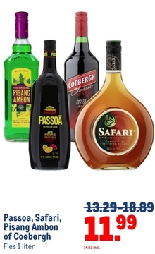 Aanbieding: Passoa, Safari, Pisang Ambon of Coebergh