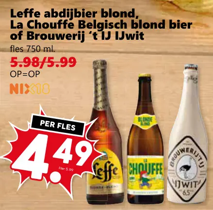 Aanbieding: Leffe abdijbier blond, Belgisch blond bier of IJ IJwit