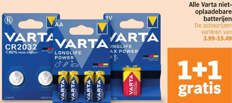 Aanbieding: Niet-oplaadbare batterijen