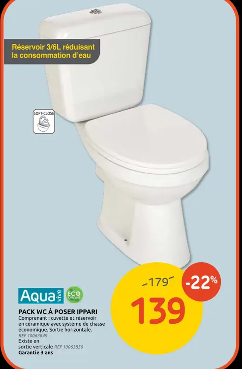 Promotie: Pack wc à poser ippari