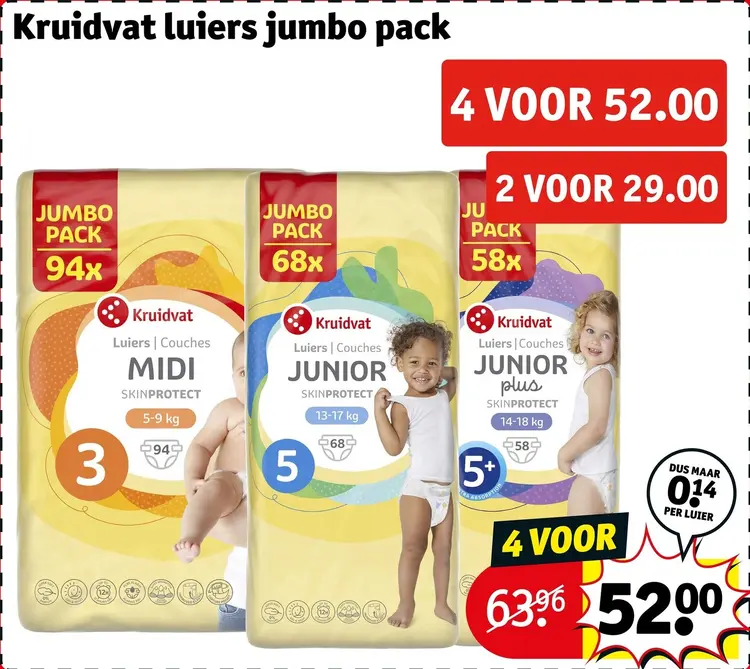 Aanbieding: Luiers jumbo pack