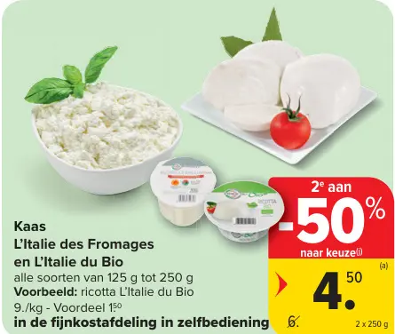 Promotie: Kaas L'Italie des Fromages en L'Italie du Bio