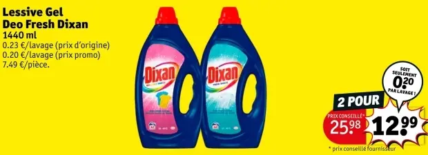 Offre: Lessive Gel Deo Fresh