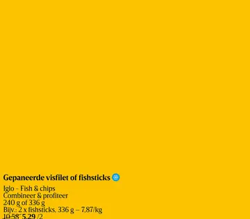 Aanbieding: Gepaneerde visfilet of fishsticks