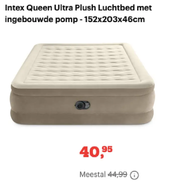 Promotie: Queen Ultra Plush Luchtbed met ingebouwde pomp
