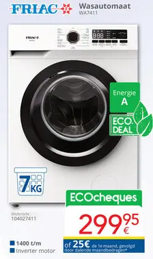 Promotie: Wasautomaat WA7411