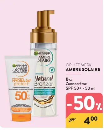 Promotie: Zonnecrème SPF 50+
