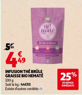 Promotie: Infusion thé brûle graisse bio
