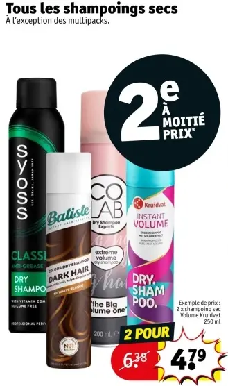Offre: Shampoings secs