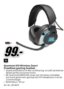 Promotie: Quantum 810 Wireless Zwart Draadloze gaming h