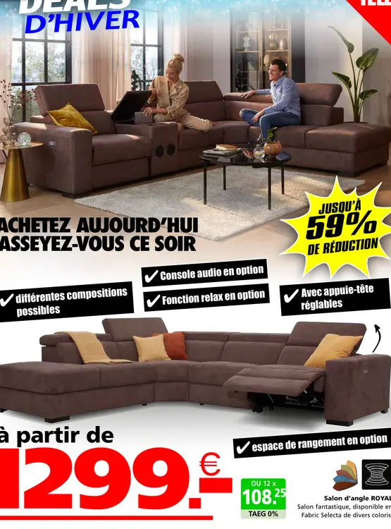 Offre: Salon d'angle ROYAL