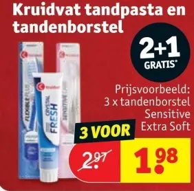 Promotie: tandpasta en tandenborstel