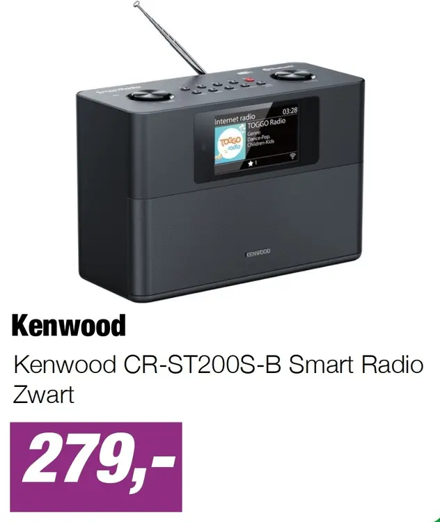 Aanbieding: Kenwood CR-ST200S-B Smart Radio Zwart
