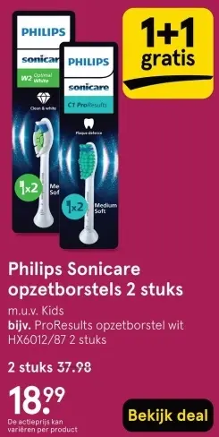 Aanbieding: Sonicare opzetborstels 2 stuks