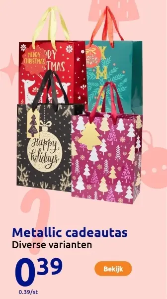 Aanbieding: Metallic cadeautas