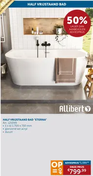 Aanbieding: Half vrijstaand bad "eterna"