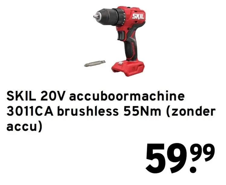Aanbieding: 20V accuboormachine 3011CA brushless 55Nm (zonder accu)